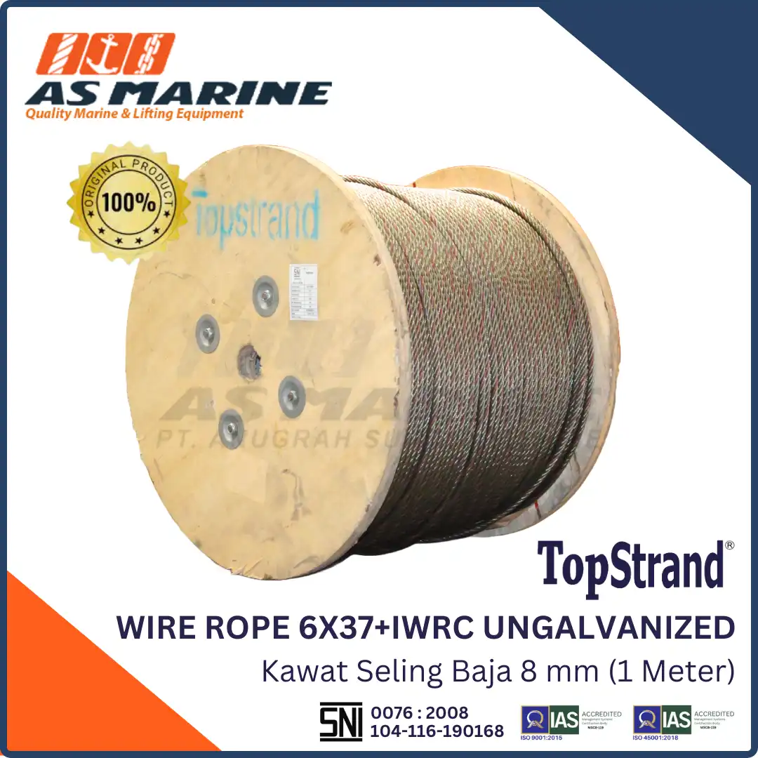 TopStrand - Wire Rope 6x37 IWRC Unglavanized 8 mm